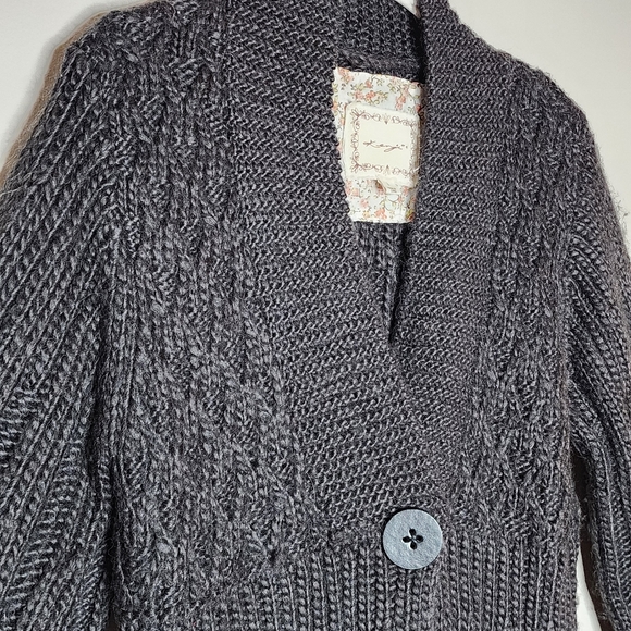 Grey Alpaca Blend Y2K Cardigan Medium - Picture 3 of 7